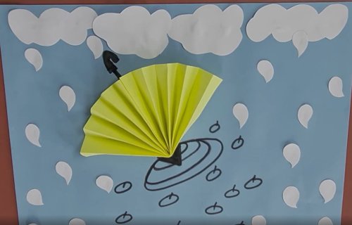בדיוק לגשם: איך מכינים מטריה צהובה על דף נייר?