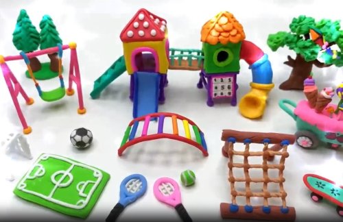 מהמם: איך מכינים מפלסטלינה מתקנים של גן שעשועים קטן?
