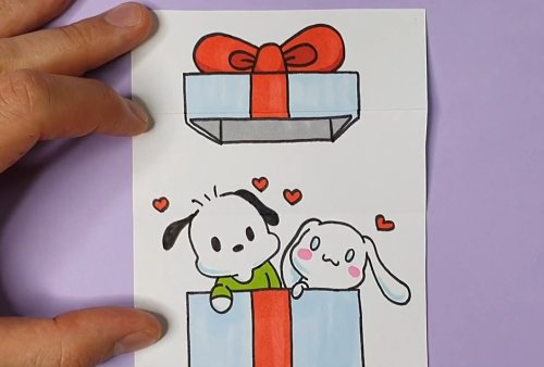 איך מכינים כרטיס ברכה מתקפל עם הפתעה חמודה?