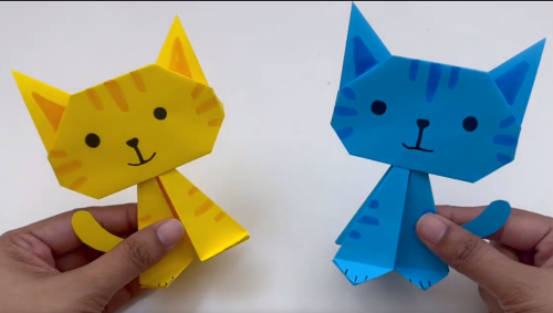 אוהבים אוריגמי וקיפולי נייר? הכינו את החתול החייכן הזה