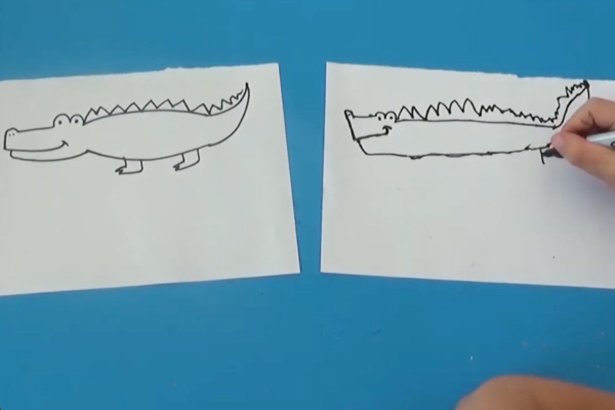 לומדים לצייר | איך מציירים תנין?