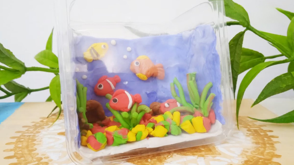 חוג פלסטלינה | מפסלים חיות אהובות - חיות אהובות בפלסטלינה | דגים באקווריום