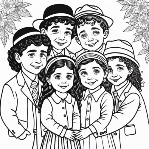 דפי צביעה | אחים ואחיות