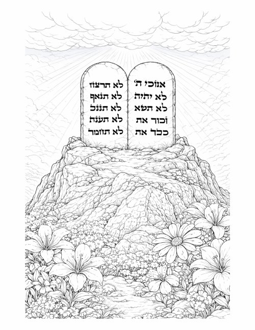 דפי צביעה, פרשת יתרו | לוחות הברית