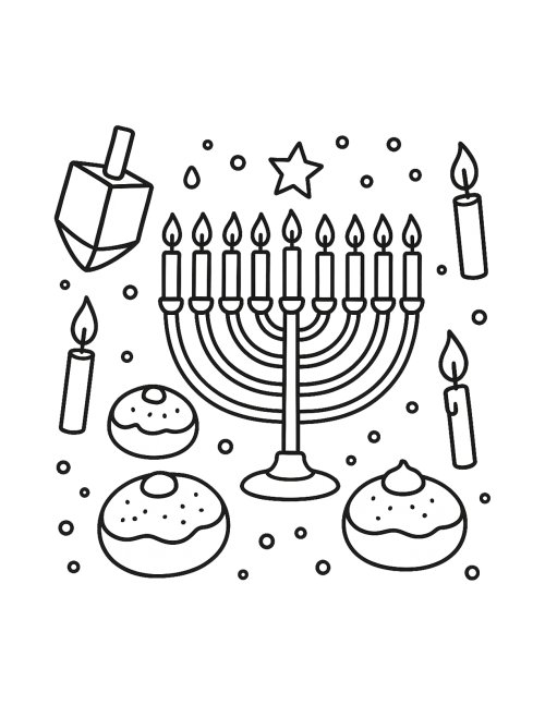 דפי צביעה לחנוכה | שמחת חנוכה
