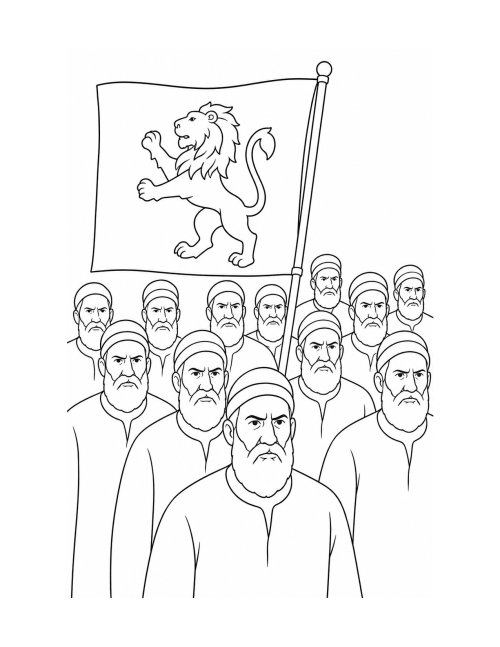 דפי צביעה, פרשת במדבר | שבט יהודה ודגלו