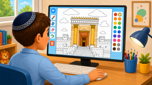 משחק צביעה דיגיטלי | ירושלים, תפילה, אחדות ובית המקדש