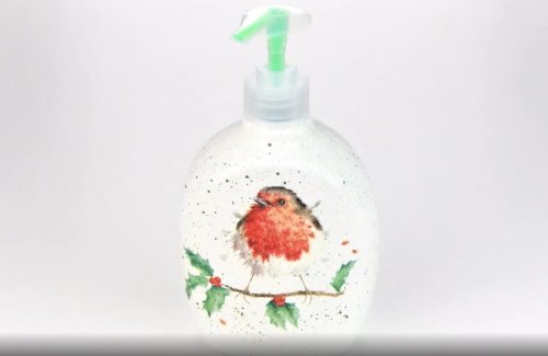 שדרגו בקבוק סבון נוזלי רגיל עם דבק ומפיות נייר