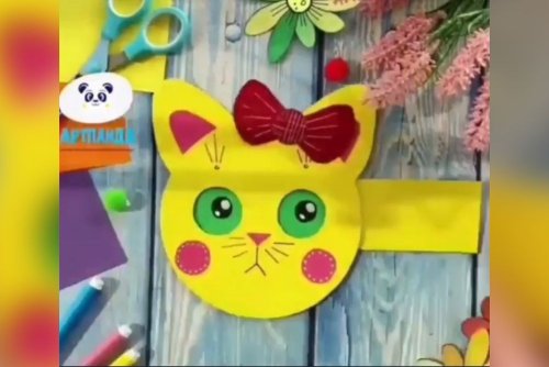 כיצד מכינים חתולה צבעונית וחמודה עם עיניים זזות?